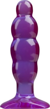 Фиолетовая рельефная анальная пробка SpectraGels Purple Anal Stuffer - 14 см.