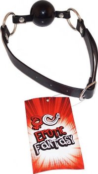 Силиконовый черный кляп-шарик на ремне Black Ballgag