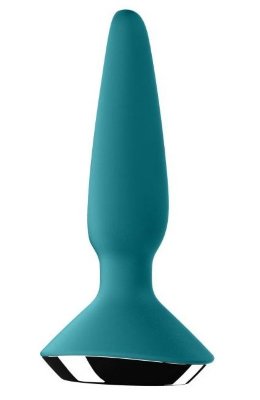 Бирюзовая анальная пробка с вибрацией Satisfyer Plug-ilicious 1 - 13,5 см. Длина: 13.5 см. Диаметр: 3 см. Анальная пробка Satisfyer Plug-ilicious 1 – перезаряжаемое устройство, которое идеально подходит не только для сужения влагалища, подготовки к анальному сексу, но и стимуляции, получения удовольствия и более ярких ощущений как во время секса в паре, так и соло. Анальная пробка имеет эргономичную форму. Два мощных мотора обеспечивают 12 функций равномерной интенсивной вибрации, пульсации и эскалации. Высококачественные материалы, не содержащие фталатов, обеспечат насыщенные и гарантировано безопасные тактильные ощущения. Для комфортности введения и получения максимально приятных ощущений можно использовать смазку на водной основе. Рабочая длина - 10 см. Минимальный диаметр - 2 см. Страна: Германия. Материал: силикон. Батарейки: встроенный аккумулятор.