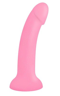 Фаллоимитатор из жидкого силикона Dildolls Glitzy - 17,6 см. Длина: 17.6 см. Диаметр: 3.5 см. Французский бренд Love to Love задает новые тенденции в вашей интимной жизни. Линейка цветных фаллоимитаторов создана по уникальной технологии 100% жидкого силикона, тем самым девайс дает необычайно приятные тактильные ощущения, а также обладает ультрагибкостью. Игрушка поражает своей блестящим внешним видом, красотой с блестками, она станет вашим лучшим другом! Вы будете сиять вместе с Glitzy! Изогнутый дизайн и шелковистый материал сделают проникновение еще комфортнее! Плюсом является присоска, которая позволяет вам расширить разнообразие вариаций использования. Комфортный диаметр позволит использовать игрушку как вагинально, так и анально. Рабочая длина - 14,8 см. Страна: Китай. Материал: силикон.