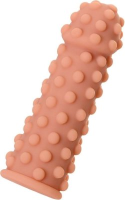 Телесная реалистичная насадка KOKOS Extreme Sleeve 02 с дополнительной стимуляцией - 12,7 см. Длина: 12.7 см. Диаметр: 3.7 см. Увеличивающая насадка с впечатляющей дополнительной стимуляцией решает сразу 3 задачи: дарит удовольствие обоим партнерам, позволяет экспериментировать с секс-игрушками и выводит интимную жизнь на более высокий уровень. Желанное разнообразие. Насадка придает члену внушительный объем и новую форму, поэтому как нельзя лучше подходит для сценариев - секс с незнакомцем. При этом выразительный рельеф с выпуклыми пузырьками привносит незабываемый эффект новизны в ощущения партнерши. Зашкаливающее удовольствие для двоих. В то время как женщина испытывает потрясающее чувство наполненности и получает интенсивную стимуляцию стенок влагалища, мужчина наслаждается более продолжительным половым актом и возбуждающими оргазмами партнерши. Яркие эксперименты. Киберкожа прекрасно передает всю мощность вибраций, поэтому насадку можно использовать не только с партнером, но и с любимым вибратором. Вы также оцените как она превосходно тянется и легко надевается на член, обеспечивая при этом плотное и комфортное прилегание. Как быстро принимает температуру тела и насколько она приятна на ощупь. Страна: Корея. Материал: термопластичная резина (TPR).