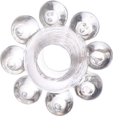 Прозрачное гелевое эрекционное кольцо-цветок Диаметр: 3.5 см. Симпатичная гелевая насадка, которая поможет мужчине усилить эрекцию и продлить половой акт. За счет шишечек на поверхности, вы сможете воздействовать на клитор вашей партнерши настолько сильно, что буквально за считанные минуты ее тело пронзит яркий незабываемый оргазм. Насадка очень мягко и хорошо растягивается. Внутренний диаметр - 1,5 см. Страна: Китай. Материал: термопластичный эластомер (TPE).