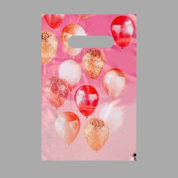 Пакет «Праздничные шары» с вырубной ручкой (20х30 см)