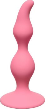 Розовая анальная пробка Curved Anal Plug Pink - 12,5 см.