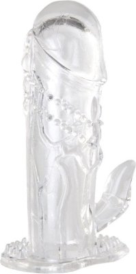 Прозрачная гелевая насадка с клиторальным отростком - 13 см. Длина: 13 см. Диаметр: 3 см. Когда на вашем пенисе красуется эта насадка, вы можете быть уверены: даже при минимуме усилий с вашей стороны партнёрша получит максимум удовольствия. Всё дело в мяконьких шипах, обеспечивающих чувственную стимуляцию стеночек лона. А также в клиторальном отростке и шипах у самого основания – секрете потрясающего массажа предвагинальной зоны. Страна: Китай. Материал: поливинилхлорид (ПВХ, PVC).