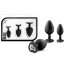 Набор из 3 черных пробок с прозрачным кристаллом-сердечком Bling Plugs Training Kit - Набор из 3 черных пробок с прозрачным кристаллом-сердечком Bling Plugs Training Kit