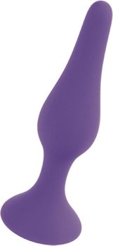 Фиолетовая анальная втулка Silcone Purple Plug Medium - 11 см.