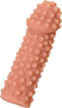 Телесная реалистичная насадка KOKOS Extreme Sleeve 10 с дополнительной стимуляцией - 14,7 см.