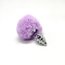 Серебристая анальная пробка с сиреневым помпоном Metal Anal Fluffly Twist Plug S - Серебристая анальная пробка с сиреневым помпоном Metal Anal Fluffly Twist Plug S