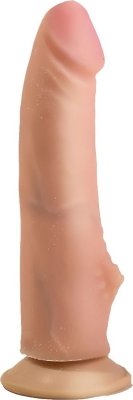 Реалистичный фаллоимитатор с бугорком - 18,5 см. Длина: 20.5 см. Диаметр: 4.8 см. Фаллоимитатор телесного цвета с бугорком на стволе максимально похож на самый настоящий пенис. Благодаря прочной присоске игрушку можно использовать в самых разных позах. Страстные, полные испепеляющего желания движения приведут вас к фантастическому оргазму. Вы получите неземное наслаждение, испытав в действии этот вагинальный стимулятор. Рабочая длина - 19 см. Диаметр головки - 3,6 см. Страна: Россия. Материал: неоскин.