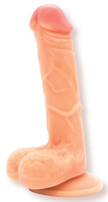 Телесный фаллоимитатор на присоске Ardent - 19,5 см. Длина: 19.5 см. Диаметр: 3.9 см. Гибкий реалистичный фаллоимитатор Ardent изготовлен из приятного на ощупь и безопасного материала, не содержит фталатов. Игрушка выполнена с рельефными венами, ярко выраженной головкой и мошонкой. Мощная присоска в основании позволяет закрепить игрушку на любой ровной поверхности. Фаллоимитатор можно использовать совместно с трусиками для страпонов. Игрушка проста в уходе: достаточно промыть её под водой с мылом до и после использования. В комплекте идет мешочек для хранения из нетканого материала. Рабочая длина - 14 см. Страна: Китай. Материал: поливинилхлорид (ПВХ, PVC).