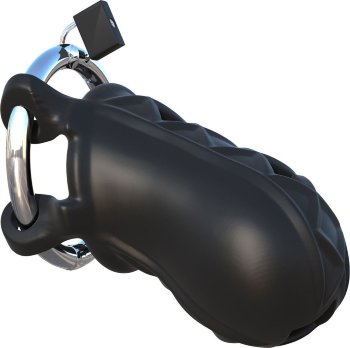 Черный замок верности Extreme Silicone Cock Blocker