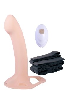 Телесный полый страпон с вибрацией Erection Agents - 24,1 см.
