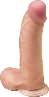 Стимулятор-реалистик из неоскин - 16,5 см. Длина: 21.5 см. Диаметр: 5.2 см. С изогнутым фаллоимитатором на присоске вы удовлетворите самые сокровенные и смелые сексуальные фантазии, а достигаемый вами оргазм превзойдет все ожидания. Реалистичный венозный ствол и мягкий эластичный материал неоскин вызовут у вас непреодолимое влечение, а страстное желание заставит вас почувствовать все возможные ощущения от проникновения дилдо в разгоряченное лоно. Рабочая длина - 17,5 см. Диаметр головки - 4,4 см. Страна: Россия. Материал: неоскин.