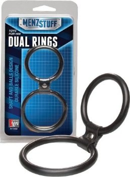 Чёрное двойное эрекционное кольцо Dual Rings Black