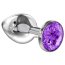 Серебристая анальная пробка Sparkle XL с фиолетовым кристаллом - 11 см. - Серебристая анальная пробка Sparkle XL с фиолетовым кристаллом - 11 см.