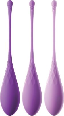 Набор из 3 фиолетовых шариков Кегеля Train-Her Set Трио Fantasy For-Her Kegel Train-Her, сочетающее в себе бархатистый силикон с вариацией весов, предлагает идеальную отправную точку для тренировок по Кегелю. При весе 50 гр в самом легком, 80 гр в среднем и 110 гр в самом тяжелом состоянии, каждая слезинка Train-Her естественным образом соответствует индивидуальным изгибам тела. Используемая для тонуса мышц тазового дна, практика Кегеля совместно с тренажерами Kegel Train-Her может сыграть большую роль в превращении секса в еще более приятный опыт для обоих партнеров. Тренированные мышцы тазового дна обеспечивают больший контроль над ощущениями и удовольствиями - некоторые женщины замечают более сильные и более интенсивные оргазмы, и большинство сообщают об общем подтягивающем эффекте, который, разумеется, оценят любители обоих полов. Сильные мышцы тазового дна также могут помочь подтянуть и тонизировать влагалищный канал после родов, восстанавливая эластичность и контроль мочевого пузыря. Податливые, сверхгладкие и идеально гибкие, тренажеры Train-Her вставляются комфортно (небольшое количество смазки на водной основе может помочь при размещении). Наряду со стимуляцией мышц тазового дна улучшают эластичность тканей, кровоснабжение, повышают чувствительность. Вес шариков - 110, 80 и 50 грамм. Страна: Китай. Материал: силикон.