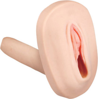 Мастурбатор-вагина с вибрацией и выносным пультом управления REALSTUFF SMOOTH BALD