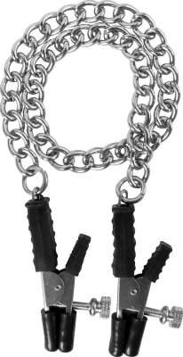 Зажимы на соски Block Busters Nipple Clamps с цепью Длина: 43.2 см. Зажимы на соски Block Busters Nipple Clamps с цепью. Страна: Китай. Материал: металл.