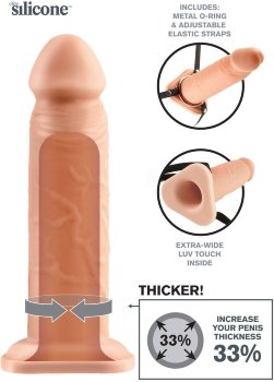 Телесный реалистичный фаллоимитатор с полостью Silicone Hollow Extension - 20 см.