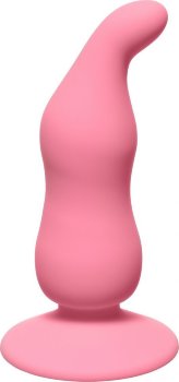 Розовая анальная пробка Waved Anal Plug Pink - 11 см.
