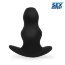 Черный рельефный анальный стимулятор-тоннель - 14 см. - Черный рельефный анальный стимулятор-тоннель - 14 см.