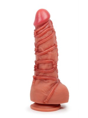 Телесный фаллоимитатор с имитацией шибари - 25 см. Длина: 25 см. Диаметр: 6 см. Роскошный фаллоимитатор на присоске для любителей нестандартных размеров и острых сексуальных ощущений. Доведёт до пика наслаждения во время индивидуального использования или разнообразит занятия любовью в паре. Ярко выраженные головка и мошонка, хорошо прорисованные складочки и венки, естественный оттенок поверхности придают изделию максимальной реалистичности. Объёмный ствол дарит чувство наполненности. Имитация верёвки, обмотанной вокруг пениса, усиливает возбуждение. Присоска прочно удерживает изделие на ровной поверхности. Ствол может гнуться в разные стороны, что позволяет использовать секс-игрушку в разных позах. Фаллоимитатор отличается высоким качеством исполнения. Прост в использовании и уходе. Рабочая длина - 18 см. Страна: Китай. Материал: термопластичная резина (TPR).