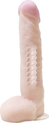 Фаллоимитатор с мошонкой на присоске F LINE - 26 см. Длина: 24 см. Диаметр: 4.5 см. Фаллоимитатор изготовлен из неоскин, имеет многослойную структуру. Наружная оболочка сделана из мягкого материала. Внутренний каркас изготовлен из более прочного полимера, который можно изогнуть и придать ему любую форму. Имеет мощную присоску. Рабочая длина - 21 см. Страна: Россия. Материал: неоскин.