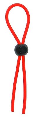 Красное эрекционное лассо с одной бусиной-утяжкой STRETCHY THIN LASSO Длина: 14.5 см. Отличная альтернатива эрекционным кольцам. Утяжка снабжена удобным механизмом фиксации. Страна: Китай. Материал: резина.