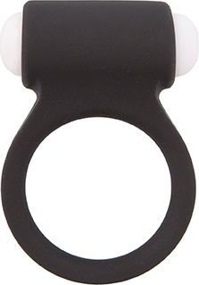 Чёрное эрекционное виброкольцо LIT-UP SILICONE STIMU RING 3 BLACK