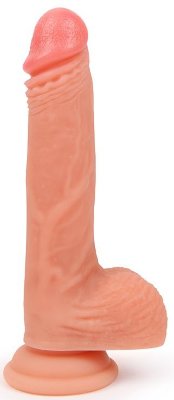 Телесный фаллоимитатор-реалистик с мошонкой на присоске Диаметр: 3.8 см. Великолепный фаллоимитатор для любителей реалистичных секс-игрушек! Ярко выраженная головка и мошонка, хорошо прорисованные складочки и венки, естественный оттенок поверхности делают его максимально похожим на мужской половой член.Присоска позволяет прочно крепить интимный аксессуар на ровной поверхности в горизонтальном или вертикальном положении. Фаллоимитатор изготовлен из мягкого материала, дарящего приятные тактильные ощущения. Прост в использовании, не требует сложного ухода. Рабочая длина - 15 см. Страна: Китай. Материал: силикон.