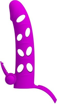 Насадка с закрытой головкой и виброэлементом для клиторального массажа Длина: 15.2 см. Диаметр: 3.3 см. Насадка удлинитель с закрытой головкой, с мягким кольцом под мошонку для задержки эякуляции и вибропулькой для пульсирующей стимуляции чувствительной женской зоны. Батарейки в комплекте (3хLR41). Внутренний диаметр - 2,5 см. Страна: Китай. Материал: силикон.