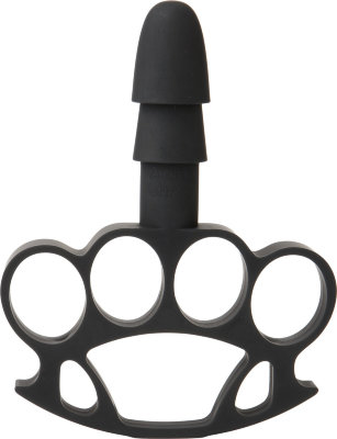 Кастет с штырьком для насадок Vac-U-Lock Knuckle Up Длина: 15 см. Кастет черного цвета со штырьком, подходящим для любой насадки фаллоса Харнесс. Игрушка выполнена из качественного пластика и проста в использовании. Длина штырька - 7,5 см. Страна: США. Материал: анодированный пластик (ABS).