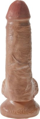 Фаллоимитатор-мулат с мошонкой 7 Cock with Balls - 19,4 см. Длина: 19.4 см. Диаметр: 4.6 см. Этот фаллоимитатор почти не отличить от мужского члена – настолько он реалистичен! Те же возбуждающие формы, тот же рельеф из вздувшихся вен, та же коричневая головка с небольшим углублением… Бархатистый на ощупь ствол, пышная мошонка (ах, как приятно она прижимается к телу во время глубоких проникновений)… Добавьте к этому мощную присоску, чтобы понять – с COCK не соскучишься! Рабочая длина - 16,5 см. Страна: США. Материал: поливинилхлорид (ПВХ, PVC).