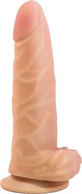 Реалистичный неоскин-фаллоимитатор - 17 см. Длина: 18.5 см. Диаметр: 4.7 см. Желаете открыть для себя новые грани сексуального наслаждения, воплотить в реальность откровенные сексуальные фантазии и получить незабываемый оргазм? Просто купите себе реалистичный фаллоимитатор с нежной мошонкой. Присоска, которая крепится к любой ровной поверхности, позволит использовать дилдо в разнообразных позах в любом месте. Нежный на ощупь, и в то же время упругий, материал неоскин создает максимальную схожесть игрушки с настоящим фаллосом. Рабочая длина - 14,5 см. Диаметр головки - 3,7 см. Страна: Россия. Материал: неоскин.