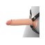 Телесный полый страпон на черных ремнях Hollow Silicone Strap-on - 17,8 см. - Телесный полый страпон на черных ремнях Hollow Silicone Strap-on - 17,8 см.