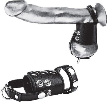 Кольцо на член и мошонку Cock Ring With 2 Ball Stretcher And Optional Weight Ring