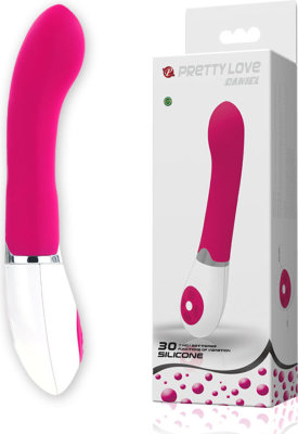 Розовый водонепроницаемый вибратор Daniel - 19,5 см. Длина: 19.5 см. Диаметр: 3.2 см. Многоскоростной вибратор розового цвета Daniel просто не может не понравиться. Полностью гладкий, немного увеличенный к головке он приглашает в мир наслаждений. Имеет 30 режимов вибрации, при этом управление производится при помощи кнопок в основании секс-игрушки. Мотор расположен в чуть изогнутой и расширенной верхней части массажера (внутри головки), что позволяет мощной вибрации действовать непосредственно на точку G. Материал - бархатистый на ощупь силикон. Рабочая длина - 13 см. Страна: Китай. Материал: силикон. Батарейки: 2 шт., тип AAA.