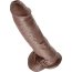 Большой коричневый фаллоимитатор с мошонкой 10 Cock with Balls на присоске - 25,4 см. - Большой коричневый фаллоимитатор с мошонкой 10 Cock with Balls на присоске - 25,4 см.