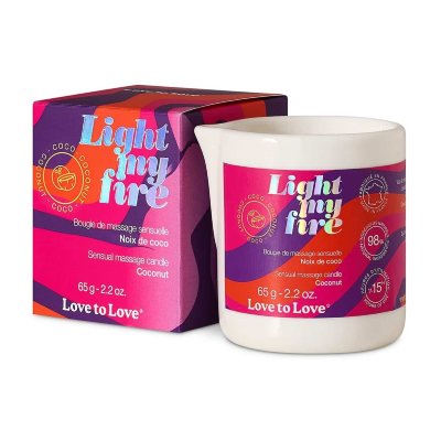 Массажная свеча Light My Fire Coconut с ароматом кокоса - 65 гр. Насладитесь горячим и чувственным вечером! Зажгите свечу Light My Fire Coconut и почувствуйте ее солнечный аромат, навевающий мысли о беззаботном отдыхе...Погасите пламя, когда воск превратится в массажное масло, которое можно сразу же налить в вашу ладонь или на тело партнера. Чувства воспламеняются при возбуждающем прикосновении к коже теплой маслянистой жидкости. Чувственный массаж для обоюдного удовольствия! Кокос — настоящий символ тропиков, дышащий солнцем и морем. Его аромат — теплый, сладкий, обволакивающий — словно ласковый шепот, скользит по коже, пробуждая скрытые желания. Это экзотический соблазн, уносящий в сладкие грёзы о бесконечном лете. масло ши (Карите), гидрогенизированное рапсовое масло, цетеариловый спирт, миристил миристат, каприловый/каприновый триглицерид, ароматизатор (отдушка), пчелиный воск белый, бензальдегид, кумарин, масло пачули, ванилин. Страна: Франция. Объем: 65 гр.