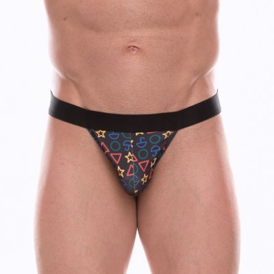 Темно-серые трусы-танга с разноцветным принтом в виде значков Темно-серые трусы-танга с разноцветным принтом в виде значков Темно-серые трусы-танга с разноцветным принтом в виде значков. Страна: Турция. Материал: 95% полиэстер, 5% эластан.