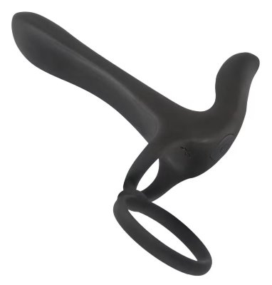 Черная насадка на член с вибрацией Couple’s Vibrator Длина: 14 см. Эрекционное кольцо на пенис и мошонку с вибрацией и стимулятором клитора — идеальный выбор для совместных ярких оргазмов! Couple’s Vibrator — это двойное виброкольцо с мощным вибратором и рельефным стимулятором клитора. Кольца надеваются на основание пениса и мошонку так, чтобы вибратор плотно прилегал сверху к пенису. Это позволяет мужчине дарить партнерше более интенсивные ощущения за счет увеличенной толщины и вибрации, а самому наслаждаться приятной теснотой и стимуляцией. Оба партнера ощущают мощные вибрации одновременно. Кольцо на пенис поддерживает длительную эрекцию благодаря эффекту задержки крови, кольцо на мошонку обеспечивает надежную фиксацию, а текстурированный стимулятор клитора доставляет точечную вибрацию прямо в чувствительную зону партнерши. Ключевые особенности: 2 мощных мотора, 20 разнообразных режимов вибрации (управление одной кнопкой на игрушке), Полностью водонепроницаемый девайс — подходит для игр в душе или ванне. Рабочая длина - 11 см. Диаметр колец - 3,2 и 4,5 см. Страна: Китай. Материал: силикон. Батарейки: встроенный аккумулятор.