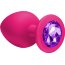 Большая розовая анальная пробка Emotions Cutie Large с фиолетовым кристаллом - 10 см. - Большая розовая анальная пробка Emotions Cutie Large с фиолетовым кристаллом - 10 см.