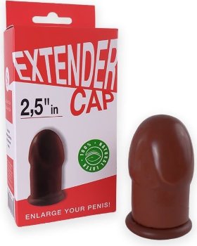 Коричневый латексный удлинитель пениса 2.5 in