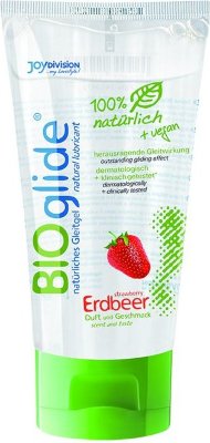 Гель-смазка на водной основе с ароматом клубники BioGlide - 80 мл. Гель-лубрикант на водной основе, с приятным запахом клубники, хорошо смывается водой.Подходит для использования во время оральных ласк. Безопасно использовать с презервативами и интим-игрушками. РН-нейтрален. Страна: Германия. Объем: 80 мл.