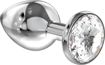Большая серебристая анальная пробка Diamond Clear Sparkle Large с прозрачным кристаллом - 8 см. Длина: 8 см. Диаметр: 3.3 см. Анальная пробка из гигиеничного металла под серебро с ярким кристаллом. Обладает сглаженной формой, что позволяет обеспечить легкое введение и комфортное ношение. Снабжена ограничительным основанием для безопасного использования. Рабочая длина - 7 см. Вес - 85 гр. Страна: Россия. Материал: металл.