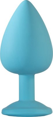 Большая голубая анальная пробка Emotions Cutie Large с розовым кристаллом - 10 см. Длина: 1 см. Диаметр: 4.2 см. Анальная пробка Cutie Large с розовым кристаллом прекрасно подходит для прелюдии с партнером, для подготовки к сексу, для дополнительной стимуляции во время него, а также для самостоятельного использования. Плавно вводите смазанную слюной или лубрикантом пробку в анальное отверстие. Конусообразная форма облегчит ввод игрушки и гарантирует отличную стимуляцию. Ограничительное основание с ярким кристаллом делает ее использование безопасным и удобным. Анальная пробка Cutie Large выполнена из гипоаллергенного силикона и украшена красивой стразой в основании. Рабочая длина - 9 см. Страна: Россия. Материал: силикон.