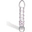 Прозрачный стеклянный фаллос с розовой спиралькой и массажными пупырышками - 18 см. - Прозрачный стеклянный фаллос с розовой спиралькой и массажными пупырышками - 18 см.
