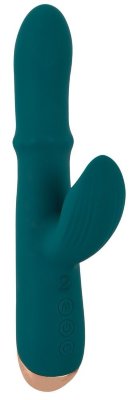 Зеленый вибратор-кролик с подвижным кольцом Thumping Rabbit Vibrator - 22,7 см. Длина: 22.7 см. Диаметр: 3.7 см. Вибратор-кролик с массажным кольцом и функцией постукивания. Побалуйте вагину и клитор одновременно. Массажное кольцо на стволе двигается вверх и вниз. Массаж подвижным кольцом в 10 режимах. 10 режимов постукивания в гибком стимуляторе клитора. 7 режимов вибрации, 3 мощных моторчика. Функциями можно управлять отдельно. Силикон с шелковистой, мягкой на ощупь текстурой. Водонепроницаемый. Перезаряжаемый - в комплекте USB-кабель для зарядки. Рабочая длина - 12,4 см. Страна: Китай. Материал: силикон. Батарейки: встроенный аккумулятор.