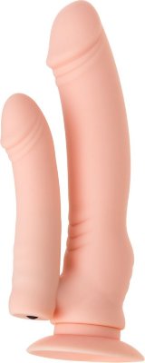 Двойной фаллоимитатор с присоской и съемной вибропулей - 19 см. Длина: 19.5 см. Двойной фаллоимитатор A-Toys — это игрушка, которая позволит своей обладательнице получить невероятное удовольствие от двойного проникновения. Фаллоимитатор выполнен в виде двух фаллосов разного диаметра, которые соединены между собой. Съемная вибропуля позволяет использовать игрушку как в режиме вибрации, так и без нее, благодаря чему анальная стимуляция может доставить еще больше ярких ощущений! Гладкая скользящая поверхность, интересный дизайн, приятная текстура, влагостойкость — эта игрушка создана для того, чтобы доставить незабываемое удовольствие! Рабочая длина вагинального отростка - 15,2 см., диаметр - 3 см. Рабочая длина анального отростка - 11,5 см., диаметр - 2 см. Страна: Китай. Материал: силикон.